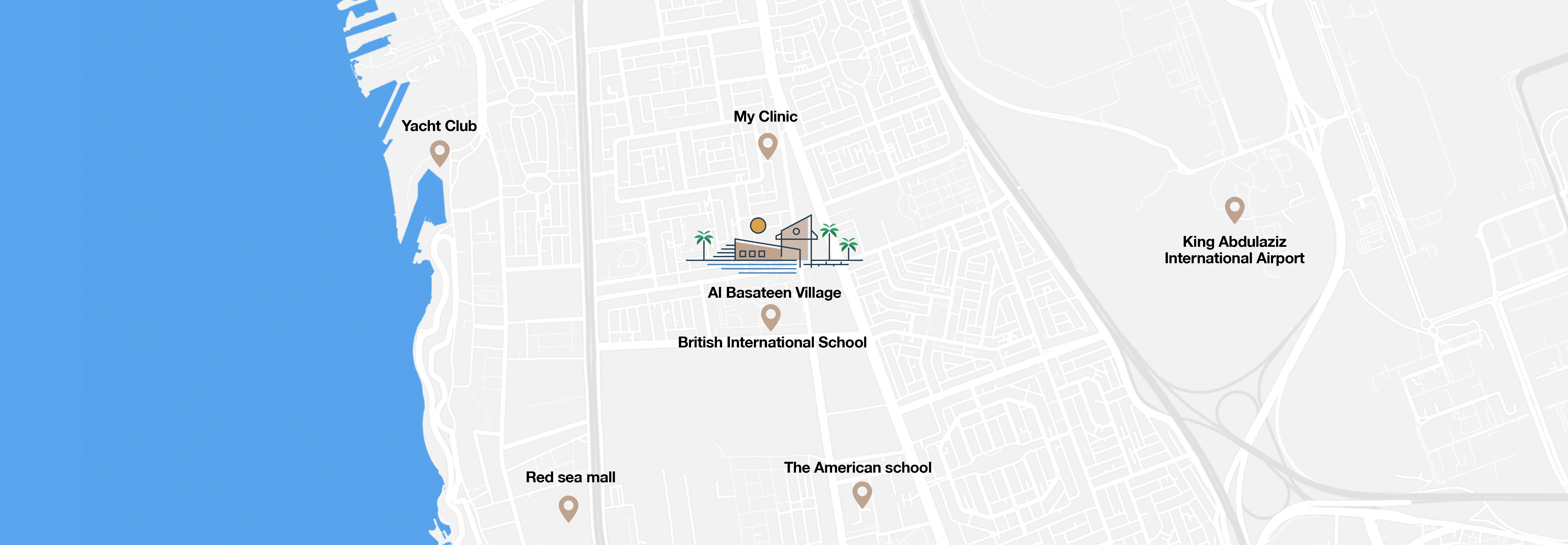 Location Map for Al Basateen Village Compound
